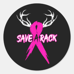 Bröstcancer Medvetenhet Spara En Rack Hjort nk Ban Runt Klistermärke