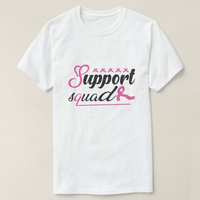 Bröstcancer medvetenhet Squad Bröstcancer överleva T Shirt (Design framsida)