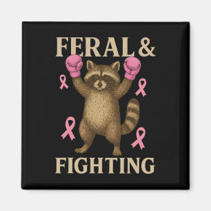 Bröstcancer medvetenhet Squad Feral och Fighter Fu Magnet