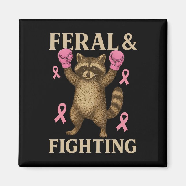 Bröstcancer medvetenhet Squad Feral och Fighter Fu Magnet (Framsidan)