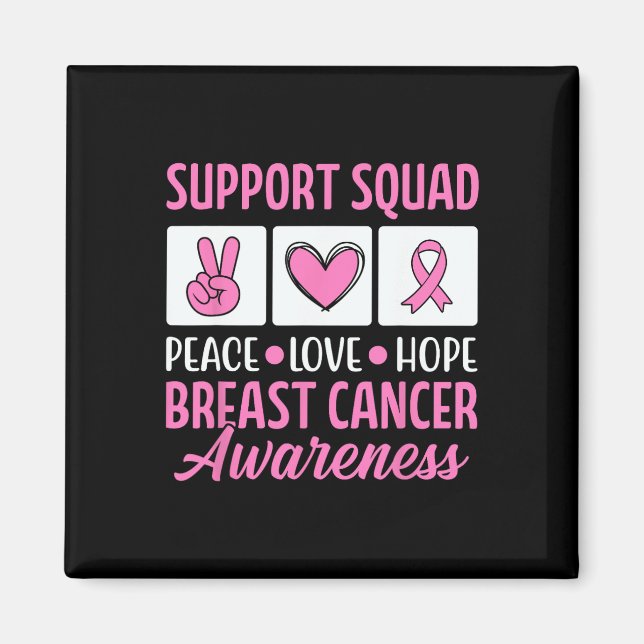 Bröstcancer medvetenhet Squad for Awareness Warria Magnet (Framsidan)