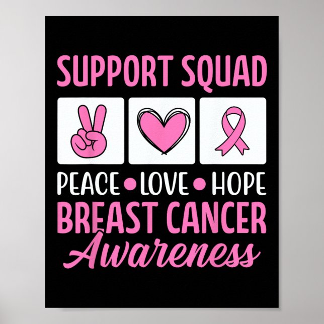 Bröstcancer medvetenhet Squad for Awareness Warria Poster (Framsidan)