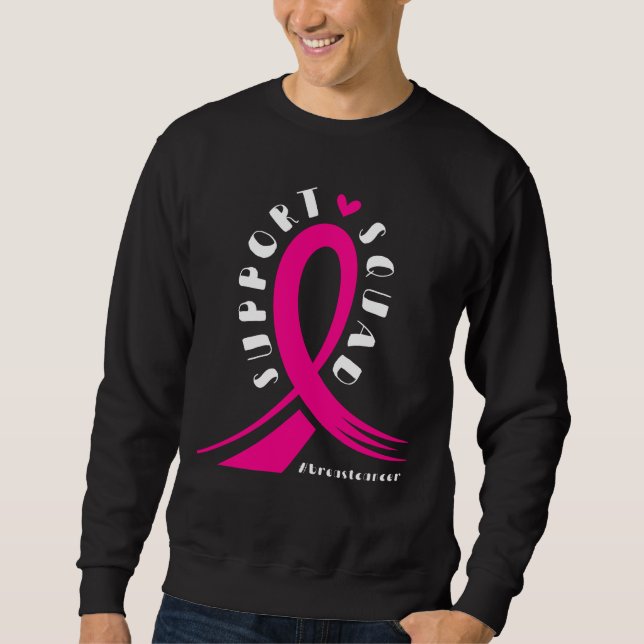 Bröstcancer medvetenhet Squad Rosa Ribbon Lång Ärmad Tröja (Framsida)