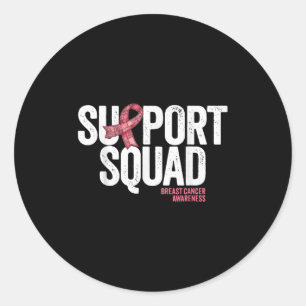 Bröstcancer medvetenhet Squad Rosa Ribbon Patchwor Runt Klistermärke