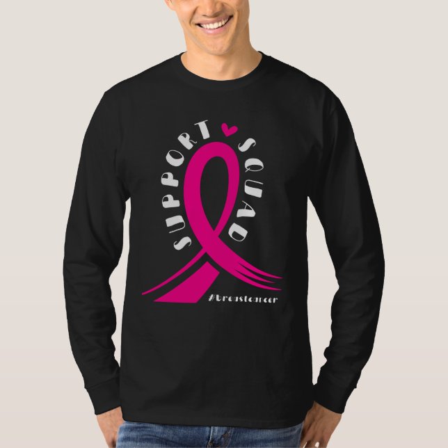 Bröstcancer medvetenhet Squad Rosa Ribbon T Shirt (Framsida)