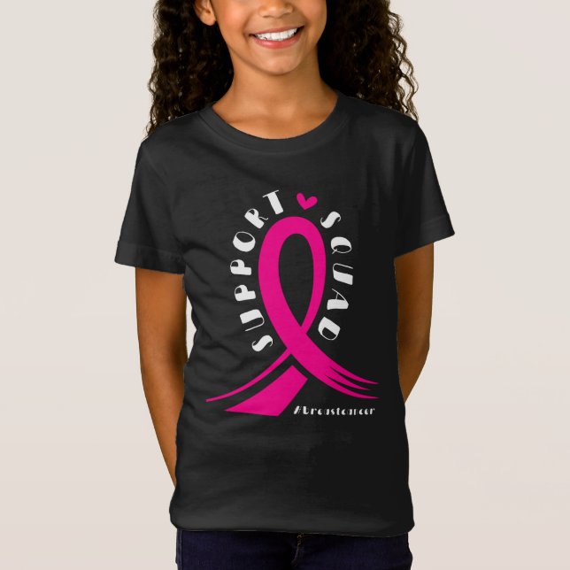 Bröstcancer medvetenhet Squad Rosa Ribbon T Shirt (Framsida)
