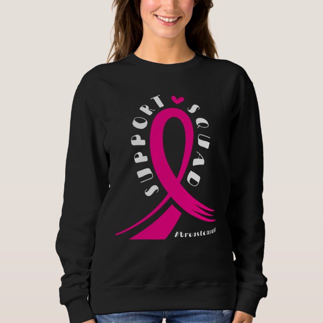 Bröstcancer medvetenhet Squad Rosa Ribbon T Shirt (Framsida)