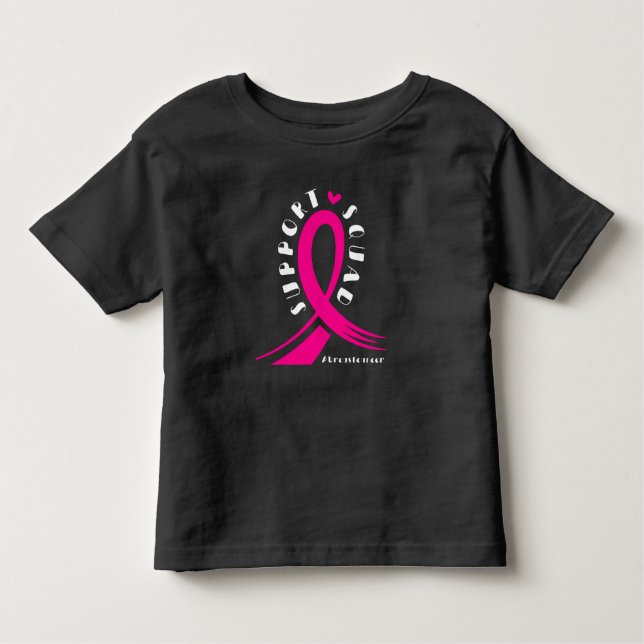 Bröstcancer medvetenhet Squad Rosa Ribbon T Shirt (Framsida)