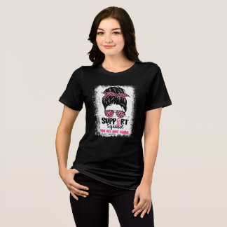 Bröstcancer medvetenhet Squad Rosa Warrior Messy B T Shirt