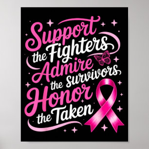 Bröstcancer Medvetenhet Stöd Fighters Bewundra Poster