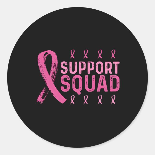 Bröstcancer medvetenhet supportruta runt klistermärke (Framsida)