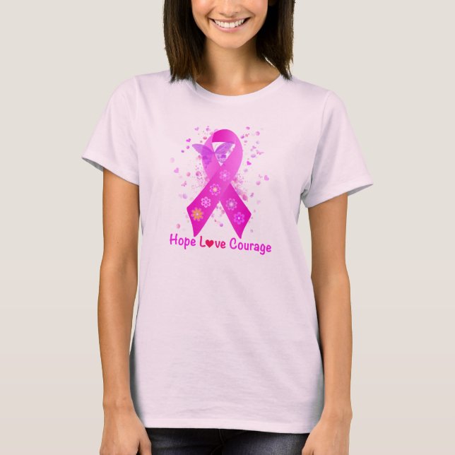 Bröstcancer medvetenhet t shirt (Framsida)