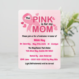 Bröstcancer medvetenhet Team Rosa Ribbon Personali Inbjudningar