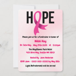 Bröstcancer medvetenhet Team Rosa Ribbon Personali Inbjudningar