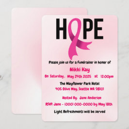Bröstcancer medvetenhet Team Rosa Ribbon Personali Inbjudningar
