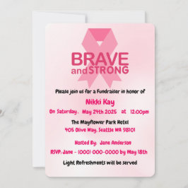 Bröstcancer medvetenhet Team Rosa Ribbon Personali Inbjudningar