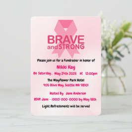 Bröstcancer medvetenhet Team Rosa Ribbon Personali Inbjudningar