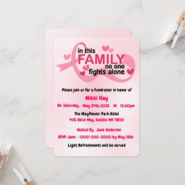 Bröstcancer medvetenhet Team Rosa Ribbon Personali Inbjudningar