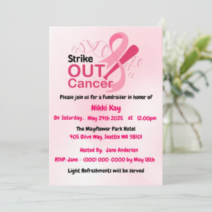 Bröstcancer medvetenhet Team Rosa Ribbon Personali Inbjudningar