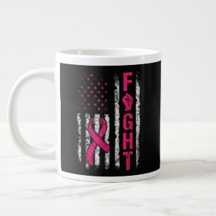 Bröstcancer Medvetenhet USA Flagga Jumbo Mugg
