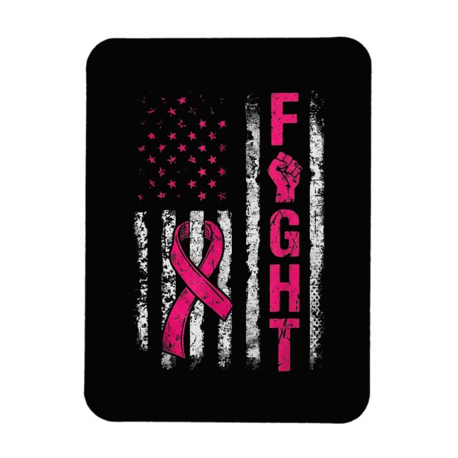 Bröstcancer Medvetenhet USA Flagga Magnet (Vertikal)
