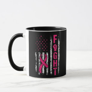 Bröstcancer Medvetenhet USA Flagga Mugg