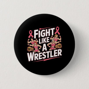 Bröstcancer Medvetenhet Wrestling Fan Kämpe Knapp