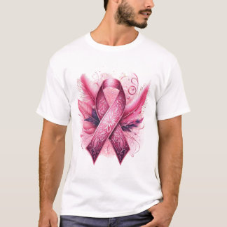 BRÖSTCANCER MEDVETENHETSFjädrar T Shirt