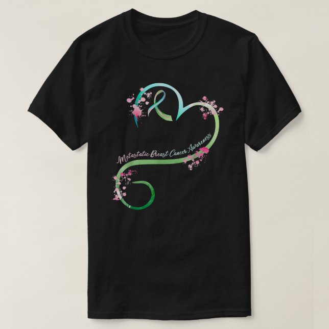 Bröstcancer Metastatiskt bröstcancermedvetande H T Shirt (Design framsida)