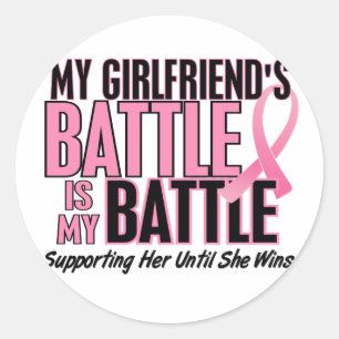 Bröstcancer min BATTLE TOO 1 Girlkompis Runt Klistermärke