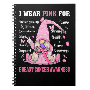 Bröstcancer nom I Bära Rosa för bröstcancer Anteckningsbok