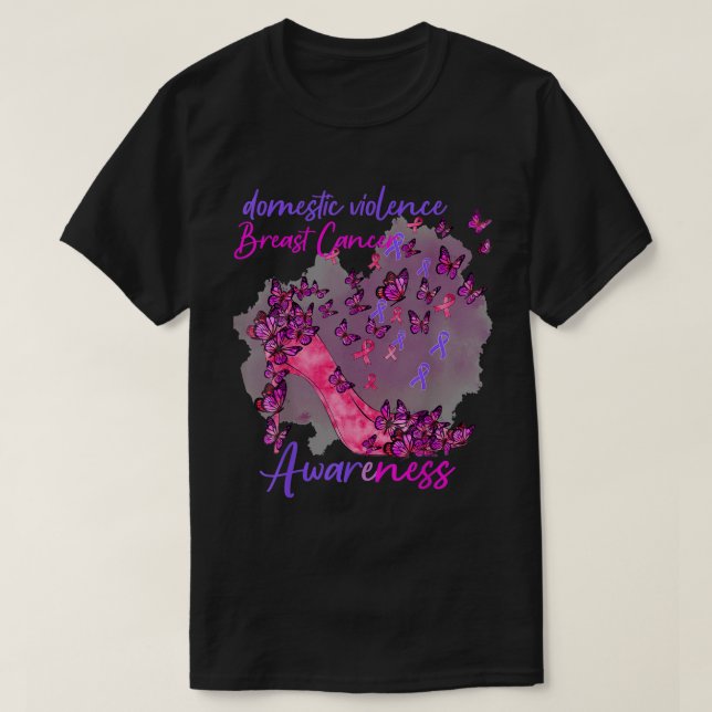 Bröstcancer och domesticens medvetenhet om våld t shirt (Design framsida)