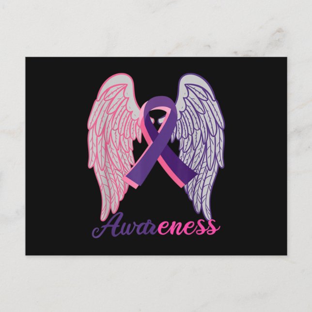 Bröstcancer och medvetenhet om våld i nära relatio meddelande vykort (Framsida)