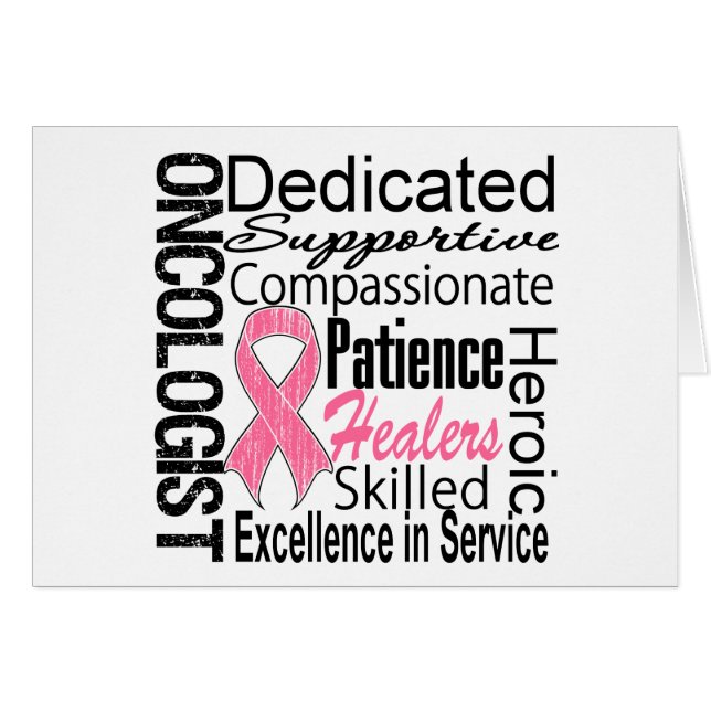 Bröstcancer Onkolog Collage Hälsningskort (Framsidan Horizontal)