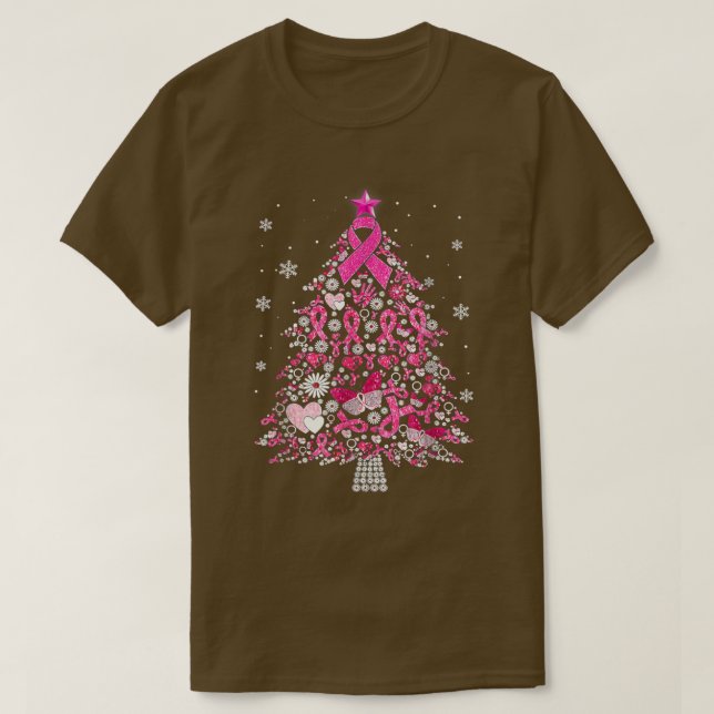 Bröstcancer Ornament Dekoration Julgran S T Shirt (Design framsida)