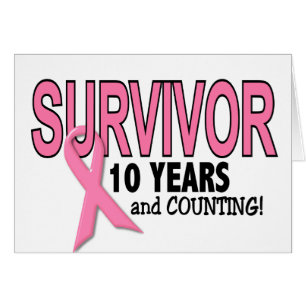 BRÖSTCANCER ÖVERLEVANDE 10 år & räkna Hälsningskort