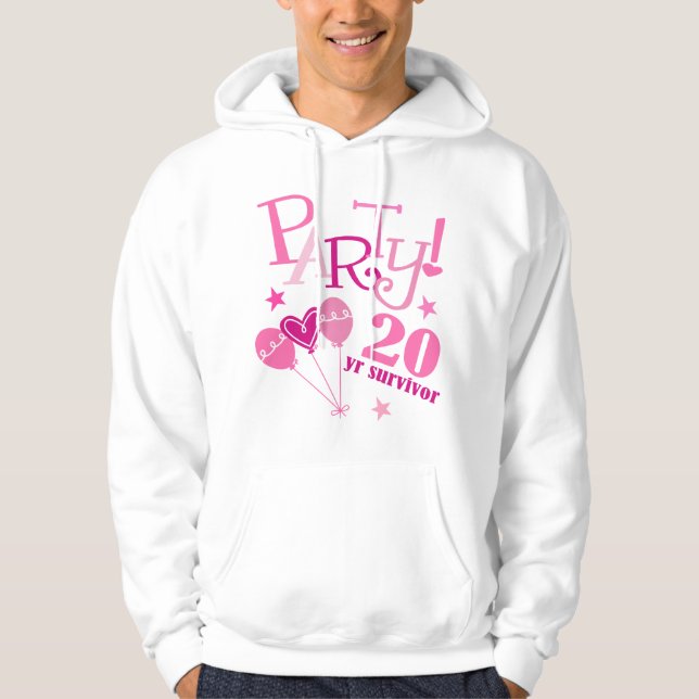 Bröstcancer överlevande 20 år sweatshirt med luva (Framsida)