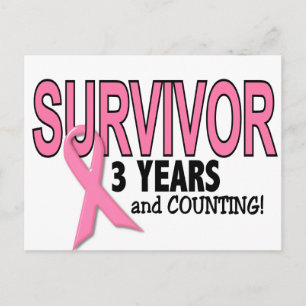 BRÖSTCANCER ÖVERLEVANDE 3 år och räkning Vykort