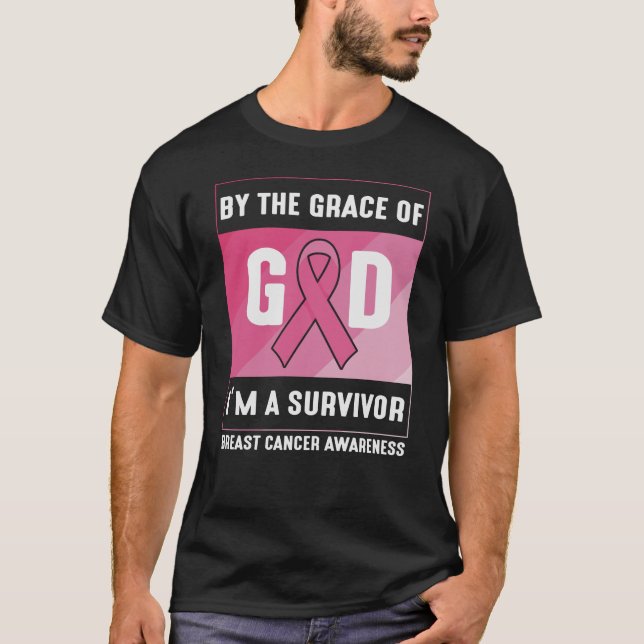 Bröstcancer överlevande av Guds Grace Christian T Shirt (Framsida)