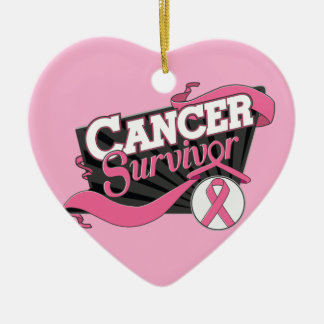 Bröstcancer överlevande Banner Julgransprydnad Keramik