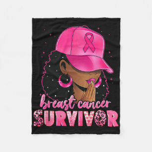 Bröstcancer överlevande Black Women Afro African C Fleecefilt