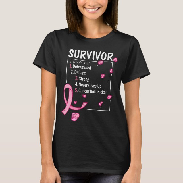 bröstcancer överlevande definition t shirt (Framsida)
