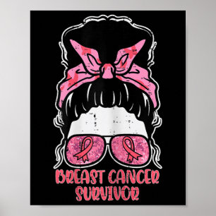 Bröstcancer överlevande Hairbun Breast Cancer Medv Poster