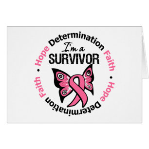 Bröstcancer överlevande Hope Determination Faith Hälsningskort