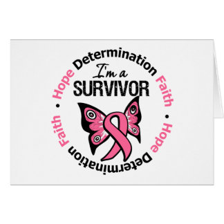 Bröstcancer överlevande Hope Determination Faith Hälsningskort