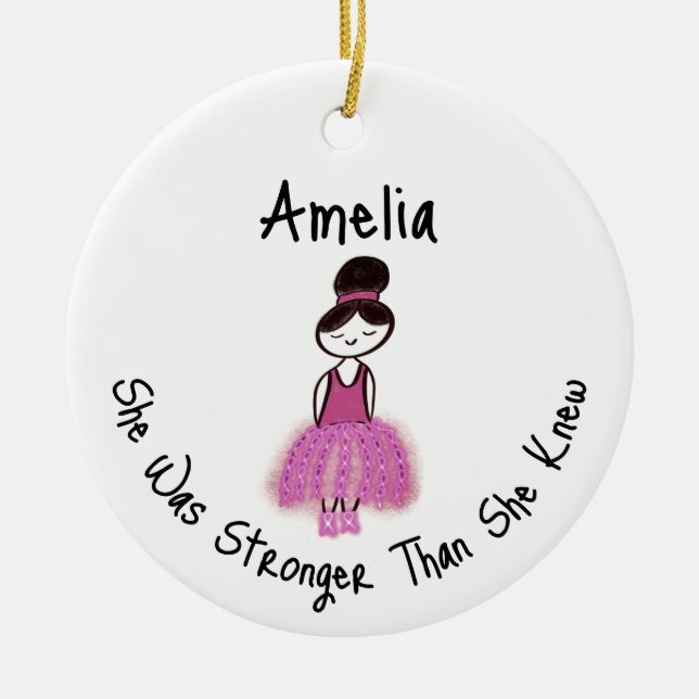 Bröstcancer överlevande julgransprydnad keramik (Framsidan)