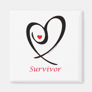 bröstcancer överlevande logotyp efter 3x-artist magnet