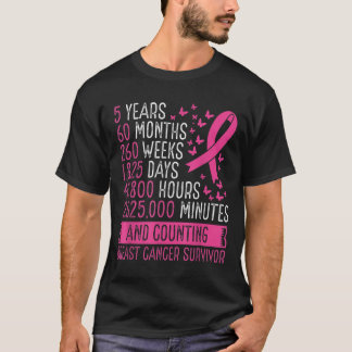 Bröstcancer överlevande Medvetenhet 5 år Breast Ca T Shirt