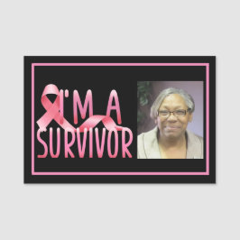 Bröstcancer överlevande namnbricka