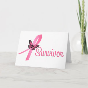 Bröstcancer överlevande Ribbon Kort